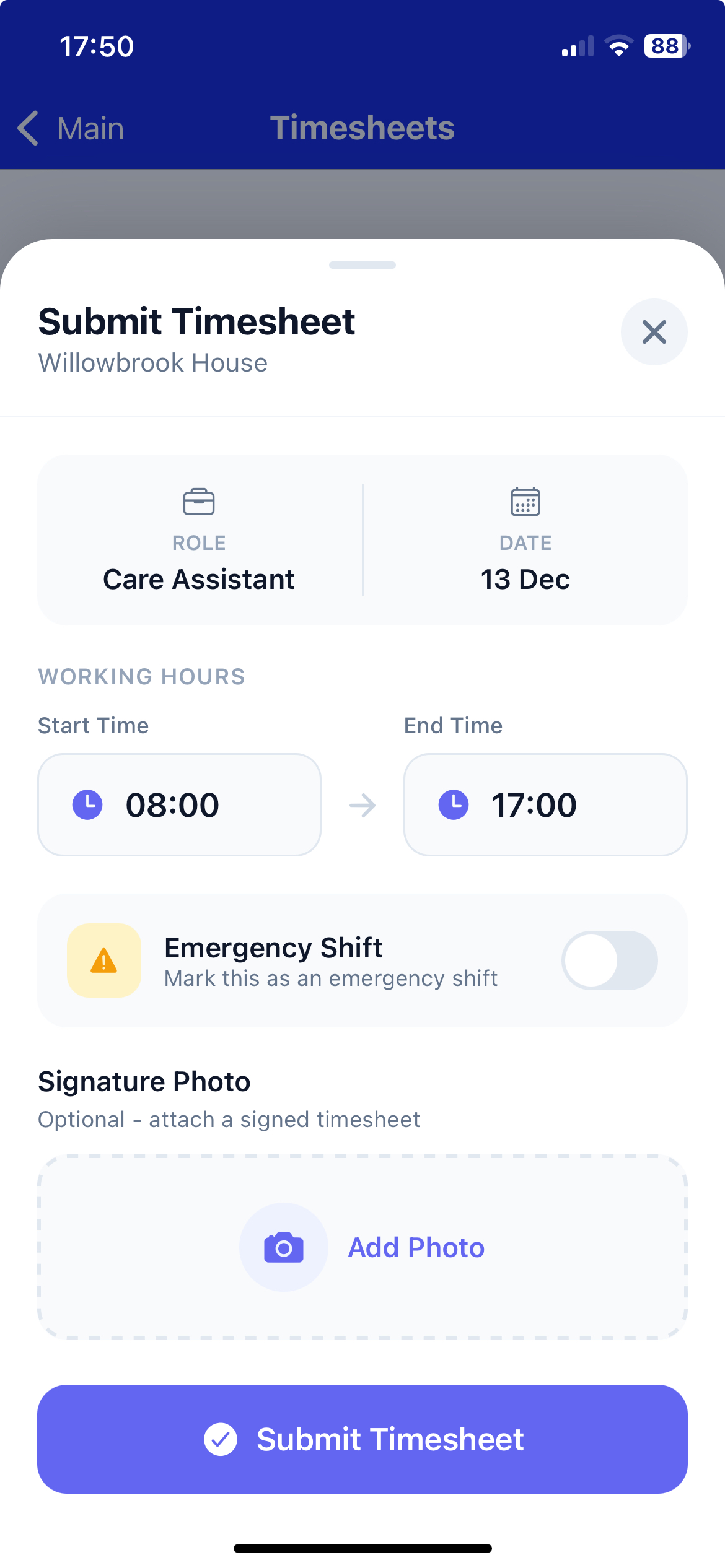 Staff App Screenshot